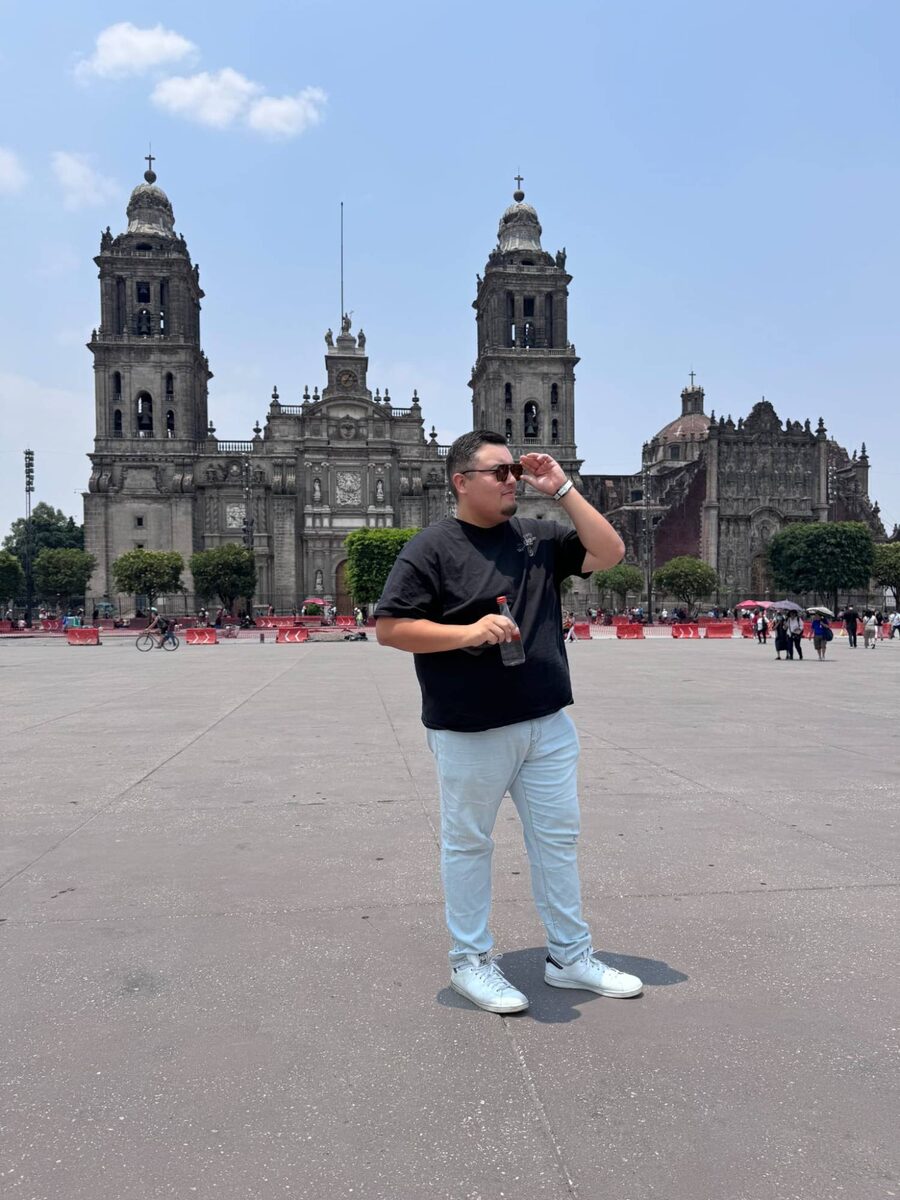 Aaron in front of the Metropolitan Cathedral in Mexico City