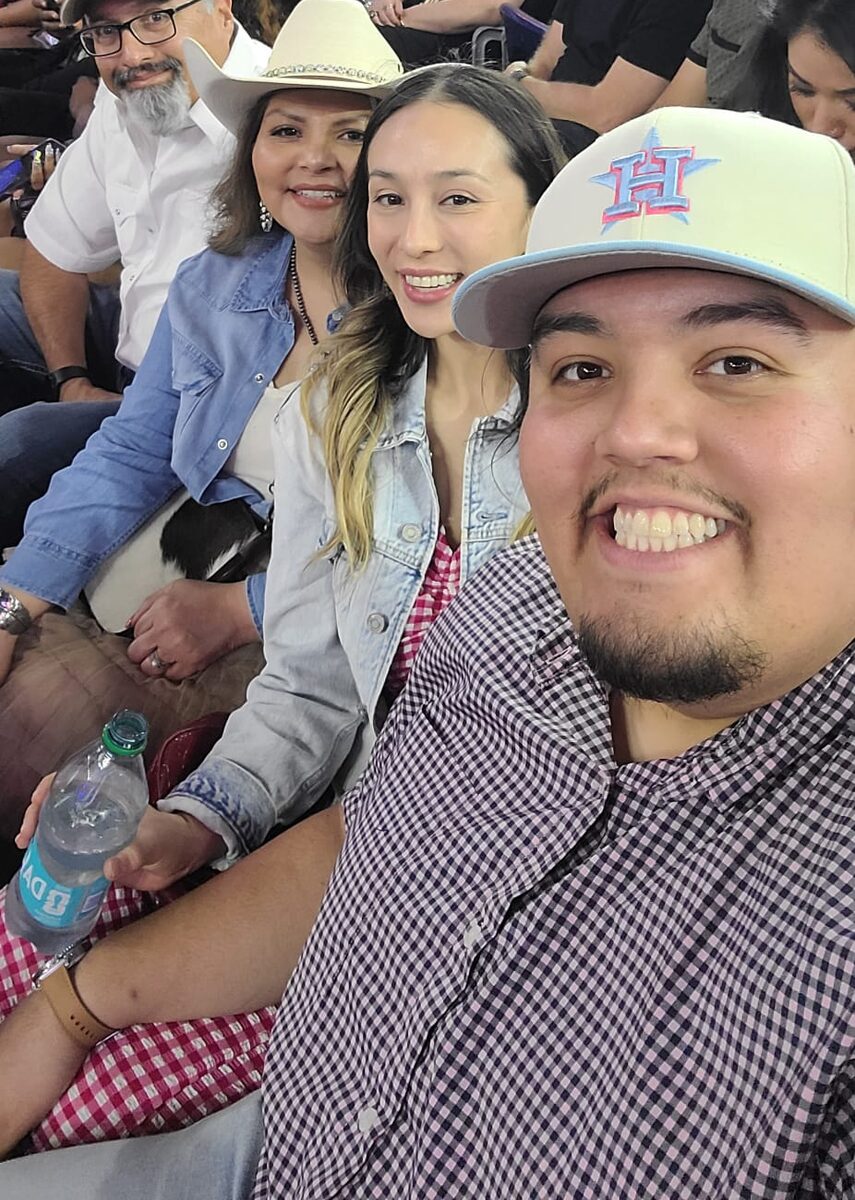 Aaron with his parents and Neidin