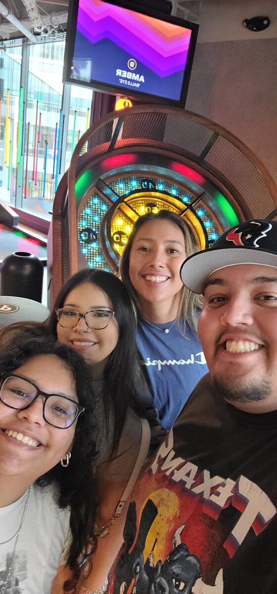 Aaron with his three sisters