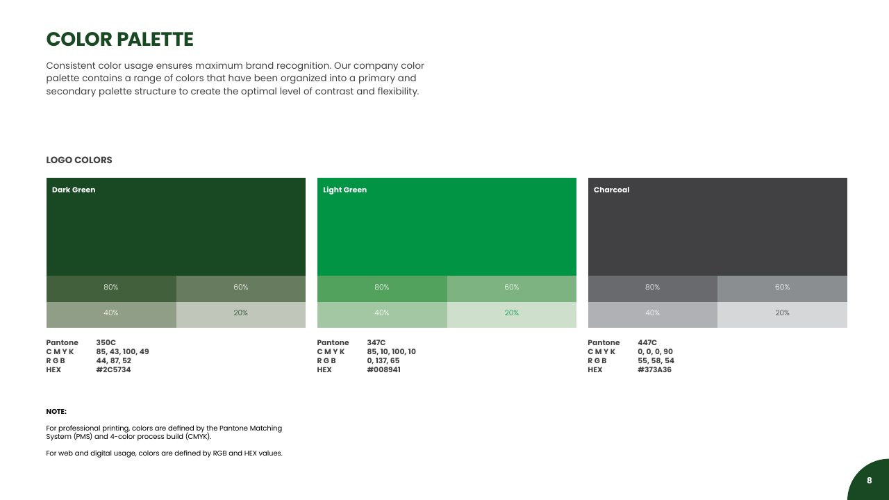 Brand guide. Color palette.